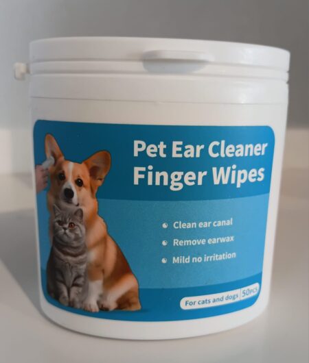 50 Pcs Pet Ear Cleaner Finger Wipes - For Cats & Dogs