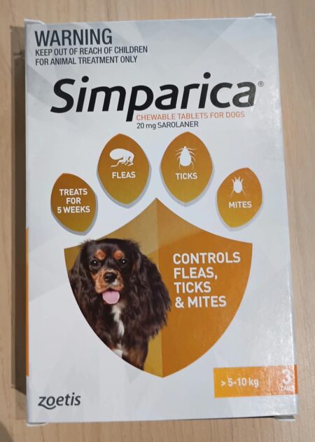 Simparica Flea Treatment for Dogs 5-10kg - Orange 3 Pack