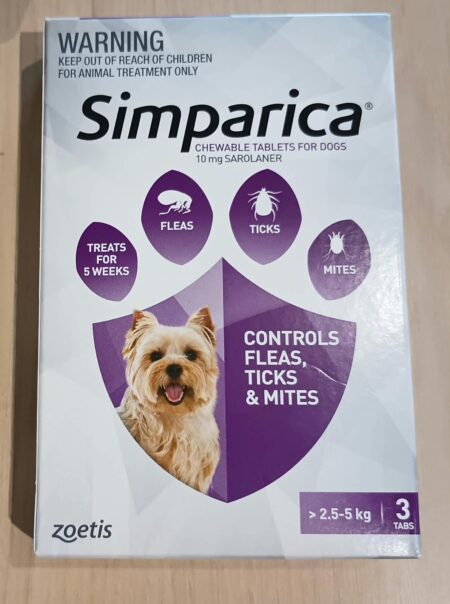 Simparica for Extra Small Dogs 2.5-5kg Purple